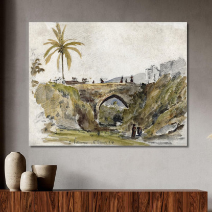 Ponte A Caracas 1854 Camille Pissarro cps17 quadro stampato su tela