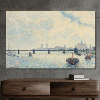 Ponte Di Charing Cross Londra 1890 Camille Pissarro cps18 quadro stampato su tela