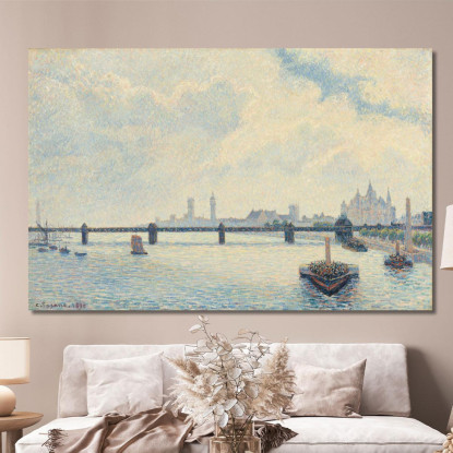 Ponte Di Charing Cross Londra 1890 Camille Pissarro cps18 quadro stampato su tela