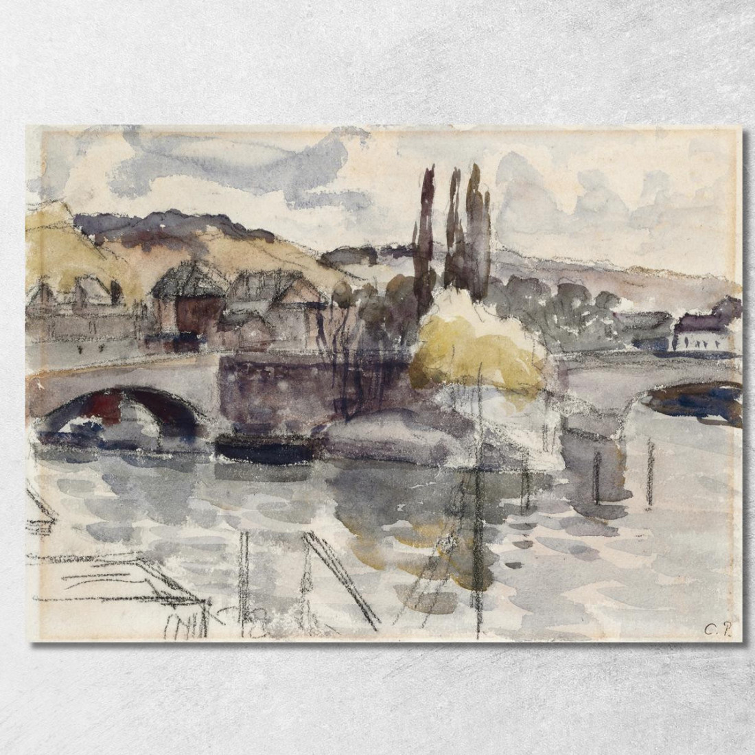 Ponte Corneille A Rouen Camille Pissarro cps21 quadro stampato su tela
