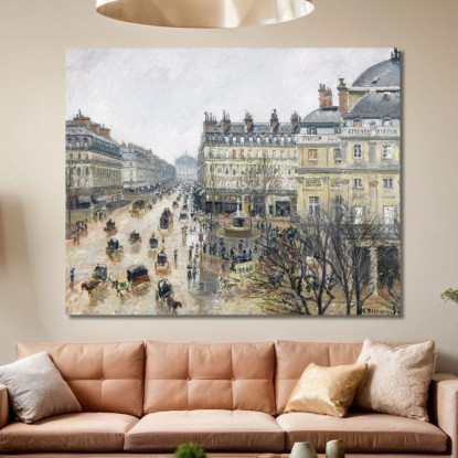 Piazza Del Teatro Francese Parigi 1898 Camille Pissarro cps27 quadro stampato su tela