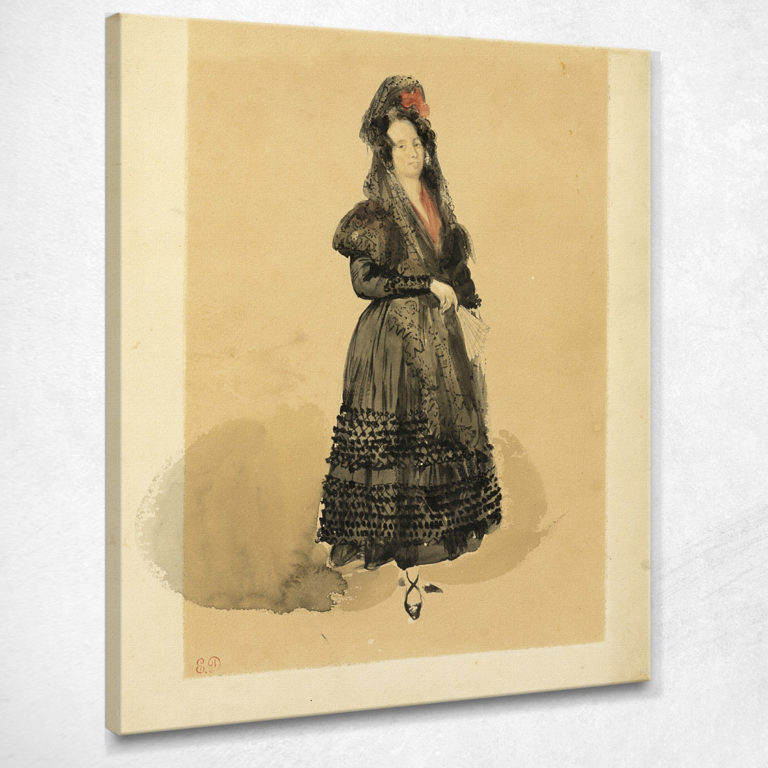 Giovane Dama Spagnola In Costume Di Manola Eugène Delacroix edx159 quadro stampato su tela