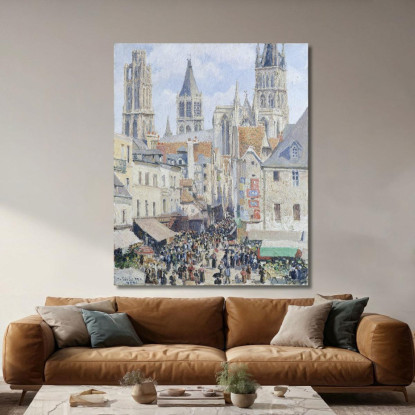 Drogheria Street Rouen 1898 Camille Pissarro cps29 quadro stampato su tela