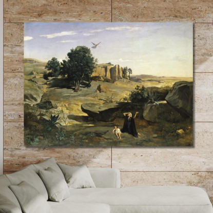 Agar Nel Deserto 1835 Camille Pissarro cps30 quadro stampato su tela