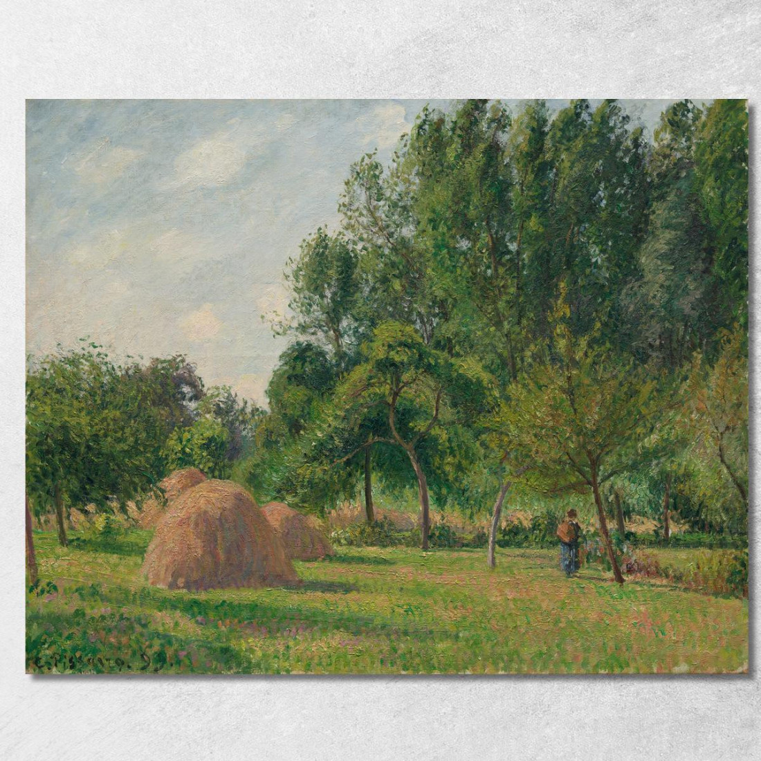 Eragny Del Mattino Nei Pagliai Camille Pissarro cps33 quadro stampato su tela