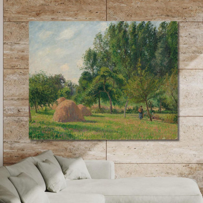 Eragny Del Mattino Nei Pagliai Camille Pissarro cps33 quadro stampato su tela