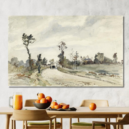 Louveciennes Route De Saint-Germain 1871 Camille Pissarro cps43 quadro stampato su tela