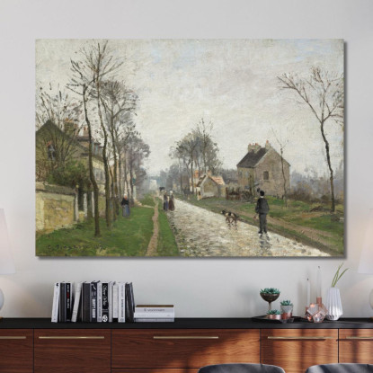 La Strada Da Louveciennes 1870 Camille Pissarro cps47 quadro stampato su tela
