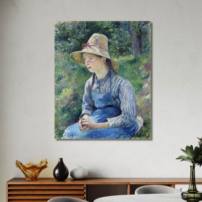 Contadina Con Cappello Di Paglia 1881 Camille Pissarro cps49 quadro stampato su tela