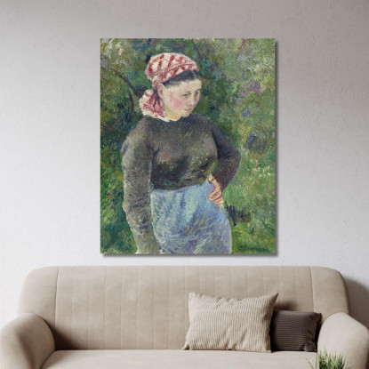 Contadina 1880 Camille Pissarro cps50 quadro stampato su tela