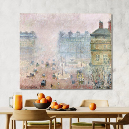 Place Du Theatre Français Effetto Nebbia 1897 Camille Pissarro cps55 quadro stampato su tela