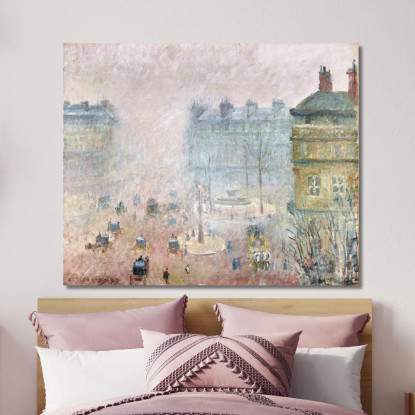 Place Du Theatre Français Effetto Nebbia 1897 Camille Pissarro cps55 quadro stampato su tela