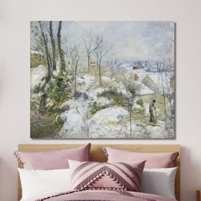 Coniglio Warren A Pontoise Snow 1879 Camille Pissarro cps60 quadro stampato su tela