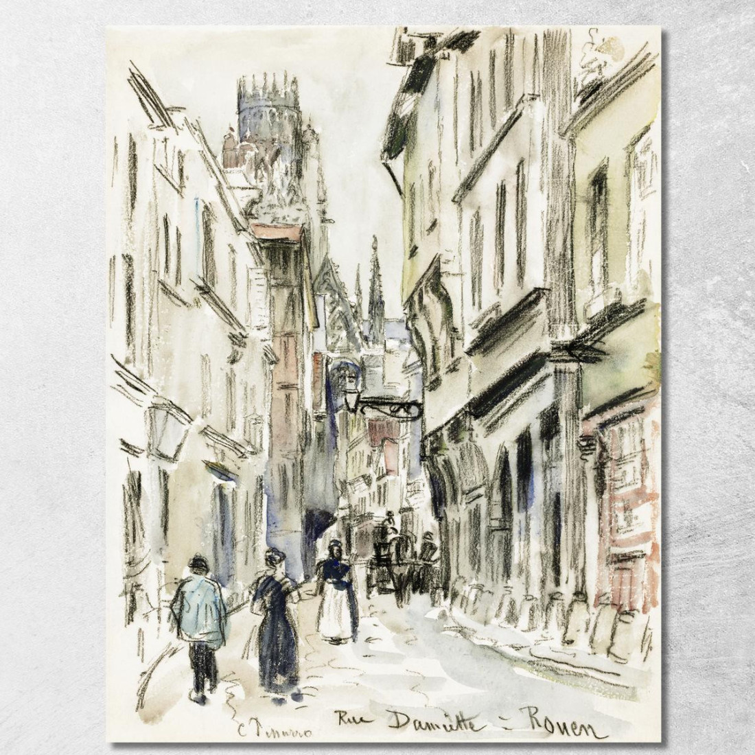 Rue Damiette Rouen Intorno Al 1884 Camille Pissarro cps61 quadro stampato su tela