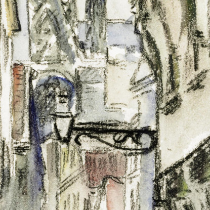 Rue Damiette Rouen Intorno Al 1884 Camille Pissarro cps61 quadro stampato su tela