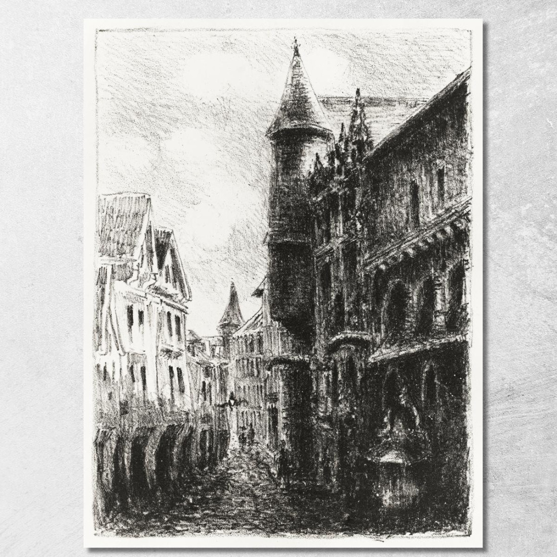 Rue Saint-Romain Rouen 1A Tavola 1896 Camille Pissarro cps62 quadro stampato su tela