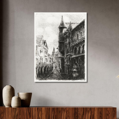 Rue Saint-Romain Rouen 1A Tavola 1896 Camille Pissarro cps62 quadro stampato su tela
