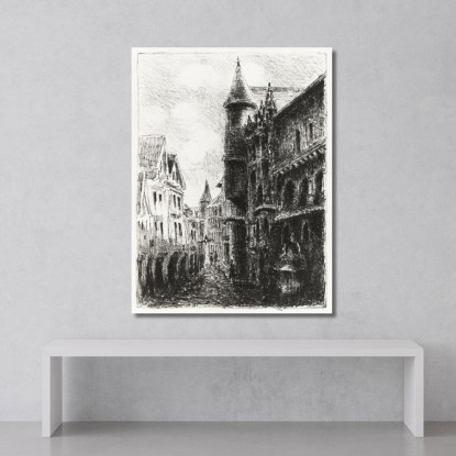 Rue Saint-Romain Rouen 1A Tavola 1896 Camille Pissarro cps62 quadro stampato su tela