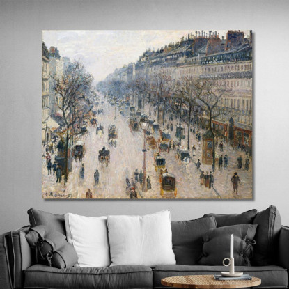 Il Boulevard Montmartre In Una Mattina D'Inverno 1897 Camille Pissarro cps72 quadro stampato su tela