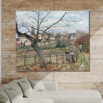 La Recinzione 1872 Camille Pissarro cps75 quadro stampato su tela