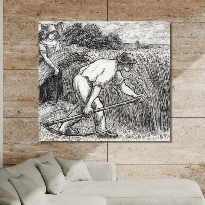 La Vendemmia Intorno Al 1895 Camille Pissarro cps81 quadro stampato su tela