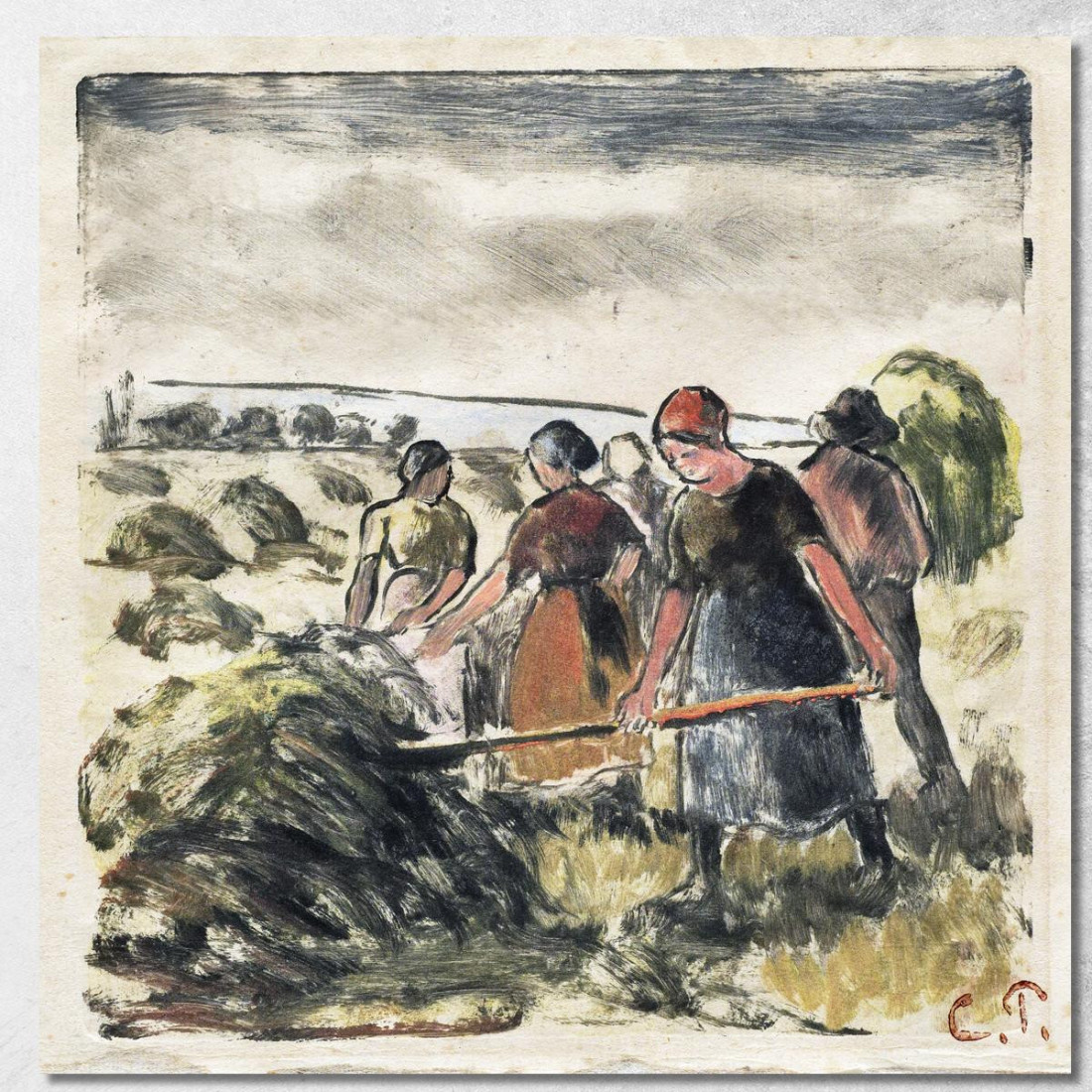 I Haymakers Intorno Al 1895 Camille Pissarro cps83 quadro stampato su tela