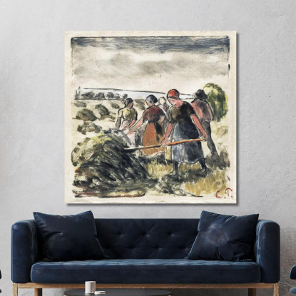 I Haymakers Intorno Al 1895 Camille Pissarro cps83 quadro stampato su tela