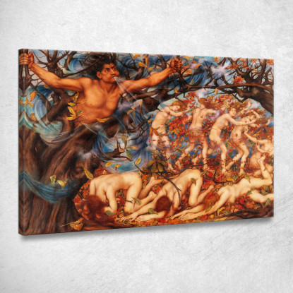 Borea E Le Foglie Cadute Evelyn De Morgan emg5 quadro stampato su tela