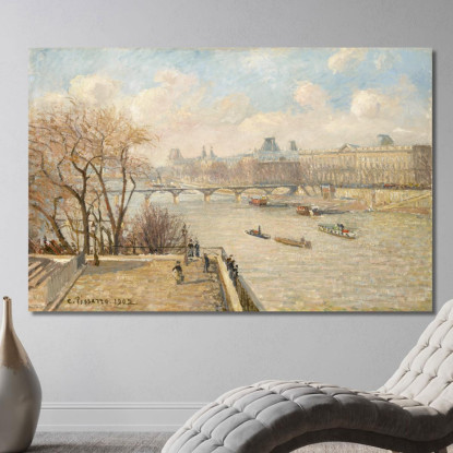 Il Louvre Dal Pont Neuf 1902 Camille Pissarro cps86 quadro stampato su tela