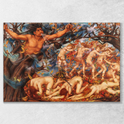 Borea E Le Foglie Cadute Evelyn De Morgan emg5 quadro stampato su tela