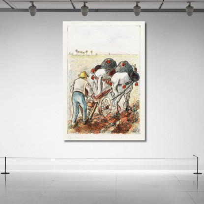 L'Aratro 1901 Camille Pissarro cps91 quadro stampato su tela
