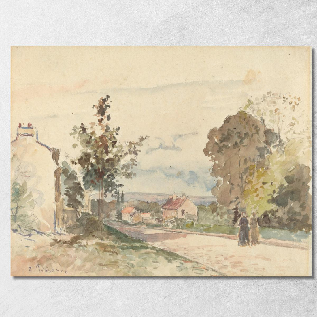 La Strada Da Versailles A Louveciennes 1872 Circa Camille Pissarro cps95 quadro stampato su tela