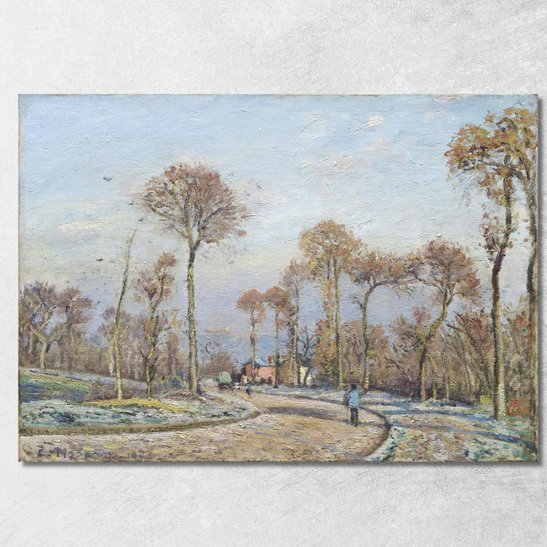 La Strada Per Versailles Louveciennes Il Gelo Mattutino 1871 Camille Pissarro cps96 quadro stampato su tela