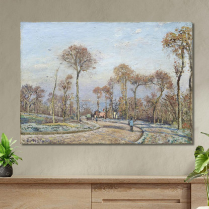 La Strada Per Versailles Louveciennes Il Gelo Mattutino 1871 Camille Pissarro cps96 quadro stampato su tela