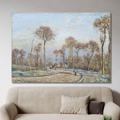 La Strada Per Versailles Louveciennes Il Gelo Mattutino 1871 Camille Pissarro cps96 quadro stampato su tela