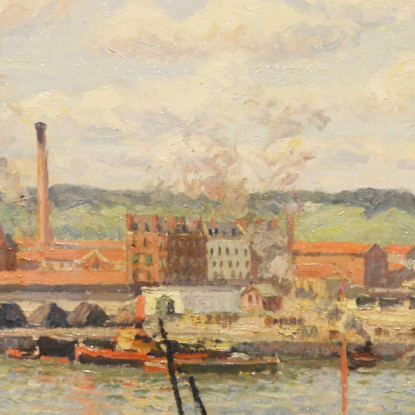 Vista Sul Cotonificio Di Oiseel Vicino A Rouen 1898 Camille Pissarro cps102 quadro stampato su tela