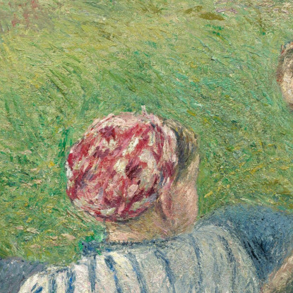 Giovani Contadine Che Riposano Nei Campi Vicino A Pontoise 1882 Camille Pissarro cps107 quadro stampato su tela