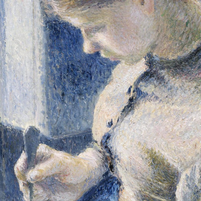Giovane Contadina Che Prende Il Caffè 1881 Camille Pissarro cps108 quadro stampato su tela
