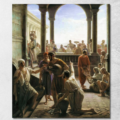 Trasformare L'Acqua In Vino Le Nozze Di Cana Carl Bloch cbl37 quadro stampato su tela