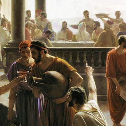 Trasformare L'Acqua In Vino Le Nozze Di Cana Carl Bloch cbl37 quadro stampato su tela
