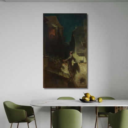 Il Violinista Al Chiaro Di Luna Carl Spitzweg csp14 quadro stampato su tela