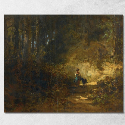 Nel Bosco Nella Foresta Carl Spitzweg csp31 quadro stampato su tela