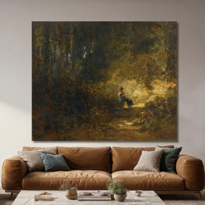 Nel Bosco Nella Foresta Carl Spitzweg csp31 quadro stampato su tela