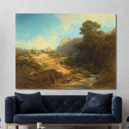 Paesaggio Italiano Paesaggio Italiano Carl Spitzweg csp34 quadro stampato su tela