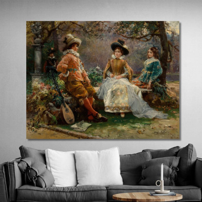 Musica Nel Giardino Cesare Auguste Detti cad14 quadro stampato su tela