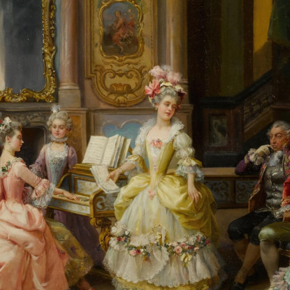 Musica In Salotto Cesare Auguste Detti cad15 quadro stampato su tela