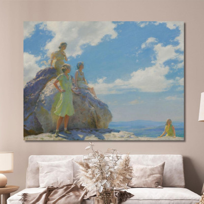 Rocce Dell'Orso Charles Courtney Curran ccc5 quadro stampato su tela