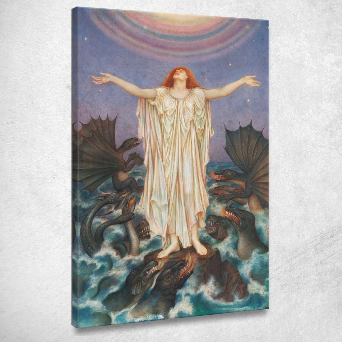 Sos. Evelyn De Morgan emg28 quadro stampato su tela