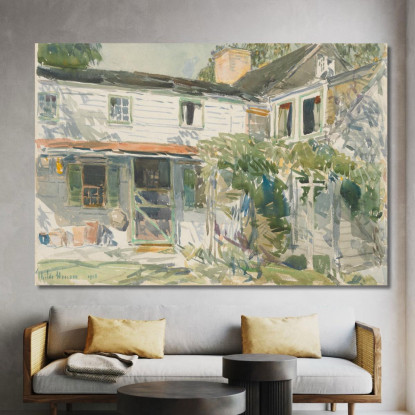 Retro Della Vecchia Casa Childe Hassam chs7 quadro stampato su tela