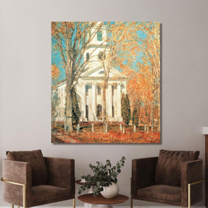 Chiesa A Old Lyme Connecticut Childe Hassam chs11 quadro stampato su tela